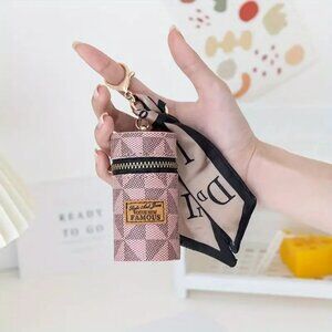 Stylish Mini Bag Charm w/ Scarf for Lipstick, Earbuds, Coins & Keychain Earbuds